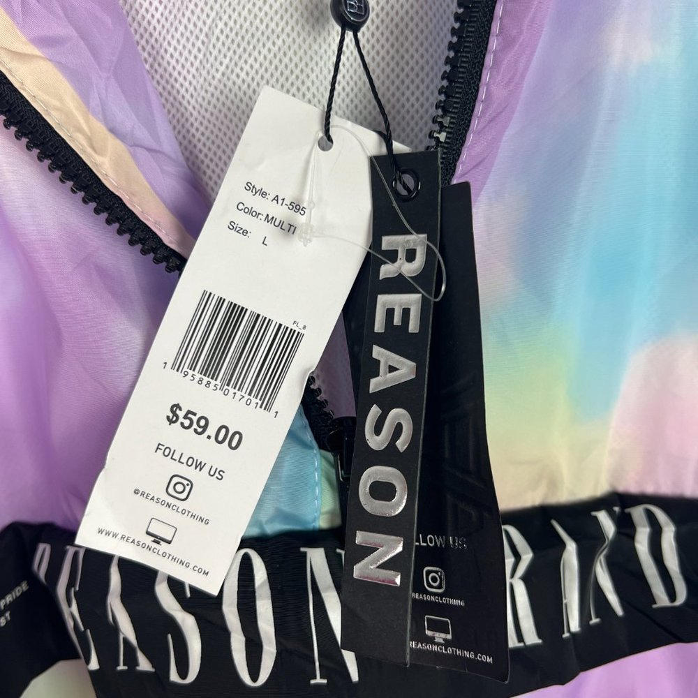 NWT Reason Brand Pullover Anorak Windbreaker Hooded Size Large L NEW D2401 - Picture 11 of 16